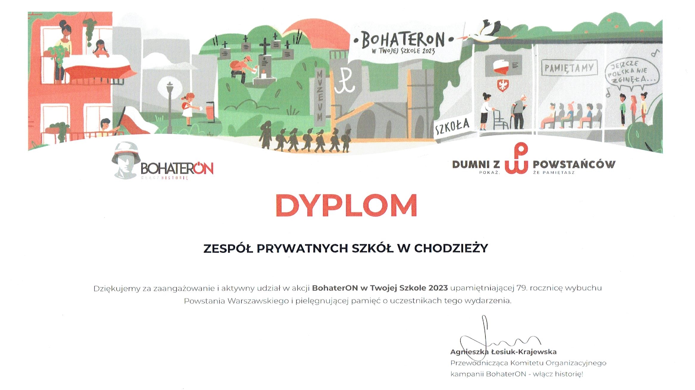 dyplom dla szkoły